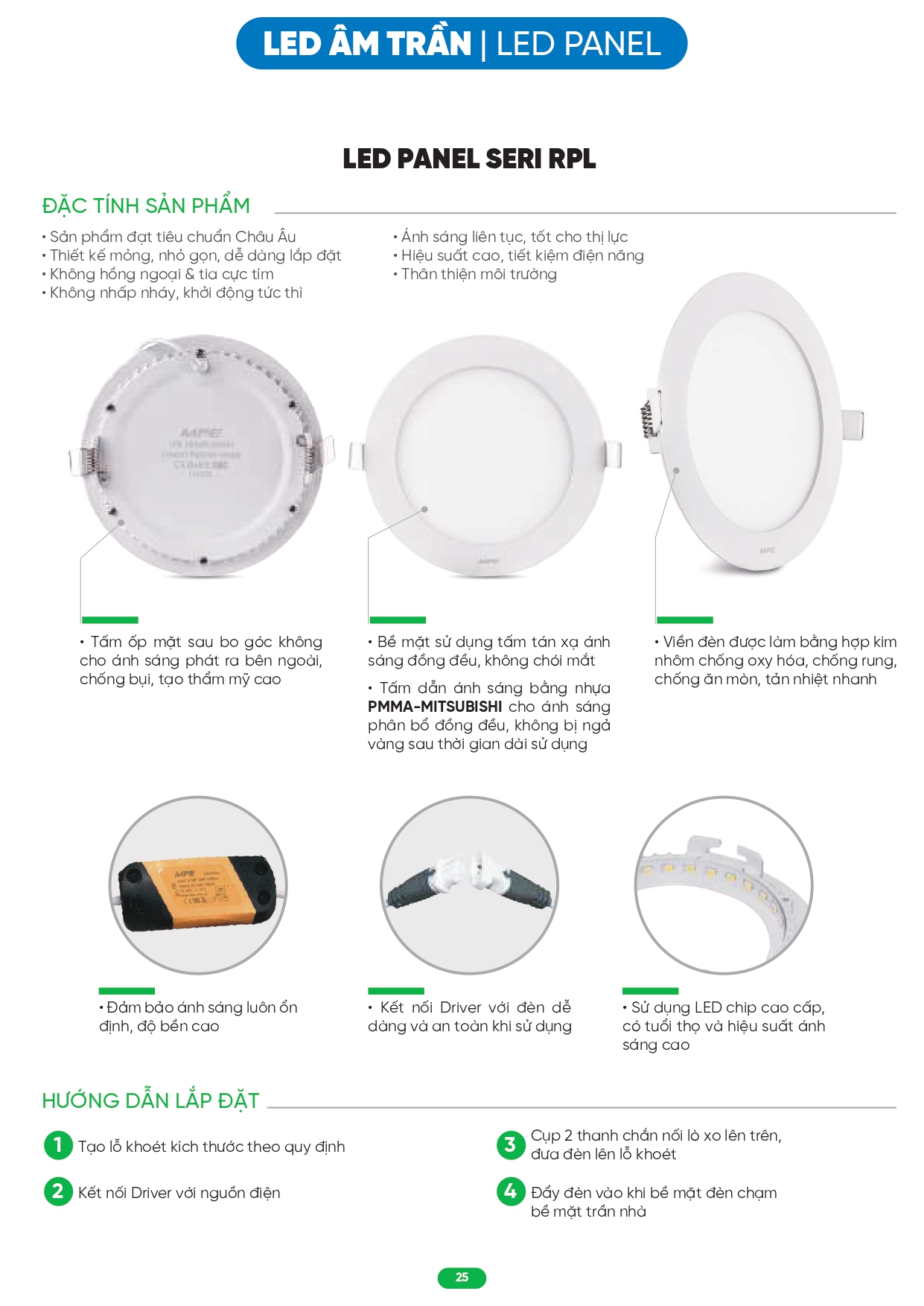 Bảng giá đèn LED MPE 2026